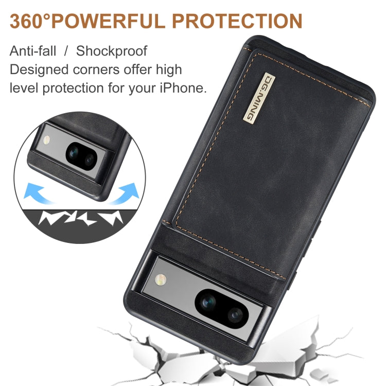 For Google Pixel 7A DG.MING M1 Series 3-Fold Multi Card Wallet + Magnetic Phone Case(Black) by DG.MING
