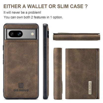For Google Pixel 7A DG.MING M1 Series 3-Fold Multi Card Wallet + Magnetic Phone Case(Coffee) by DG.MING