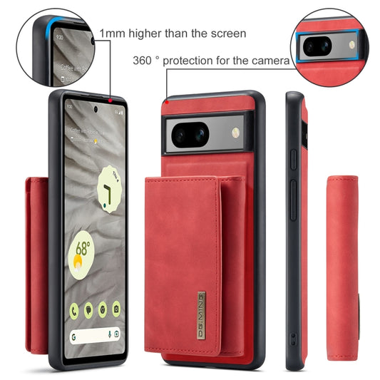 For Google Pixel 7A DG.MING M1 Series 3-Fold Multi Card Wallet + Magnetic Phone Case(Red) by DG.MING