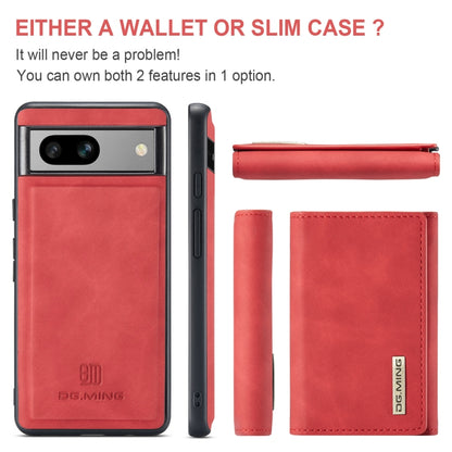 For Google Pixel 7A DG.MING M1 Series 3-Fold Multi Card Wallet + Magnetic Phone Case(Red) by DG.MING
