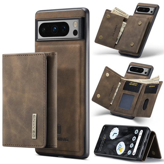 For Google Pixel 8 Pro DG.MING M1 Series 3-Fold Multi Card Wallet + Magnetic Phone Case(Coffee) by DG.MING