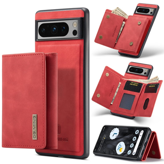 For Google Pixel 8 Pro DG.MING M1 Series 3-Fold Multi Card Wallet + Magnetic Phone Case(Red) by DG.MING