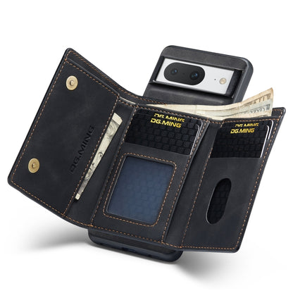 For Google Pixel 8 DG.MING M1 Series 3-Fold Multi Card Wallet + Magnetic Phone Case(Black) by DG.MING