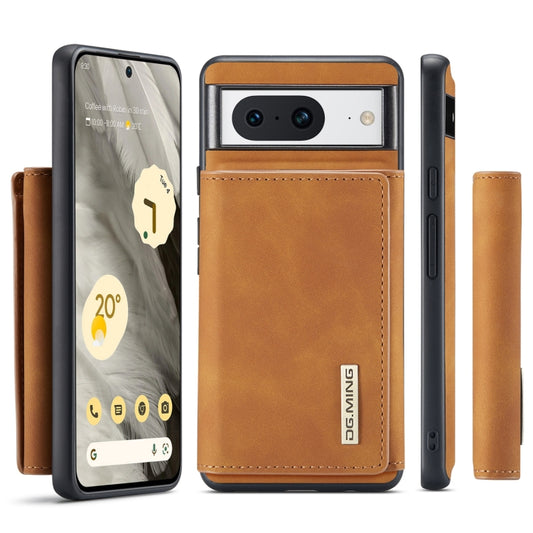 For Google Pixel 8 DG.MING M1 Series 3-Fold Multi Card Wallet + Magnetic Phone Case(Brown) by DG.MING