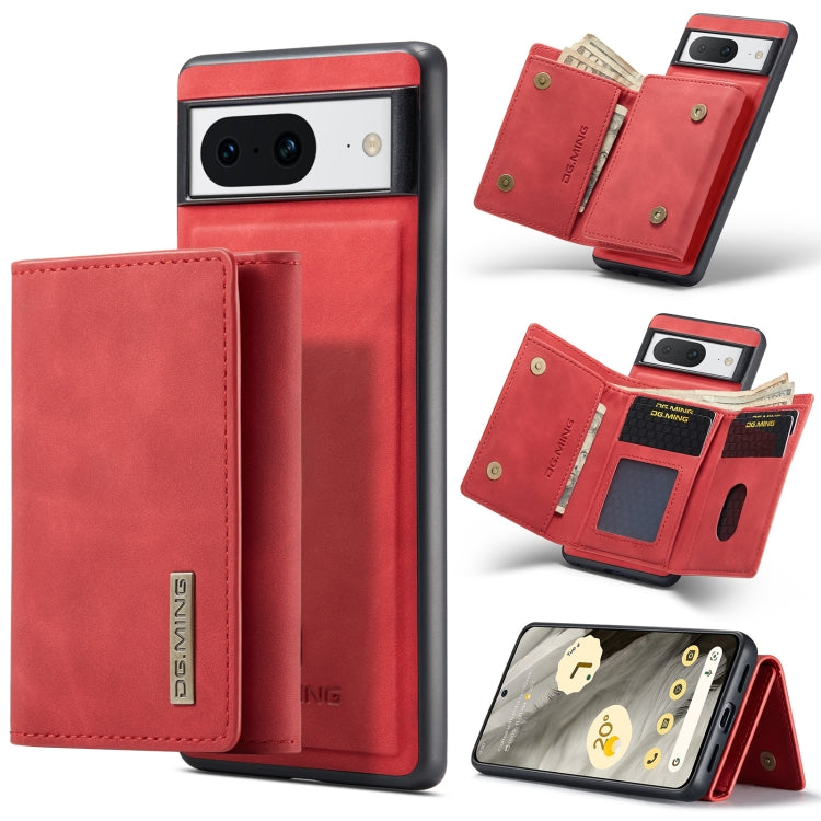 For Google Pixel 8 DG.MING M1 Series 3-Fold Multi Card Wallet + Magnetic Phone Case(Red) by DG.MING