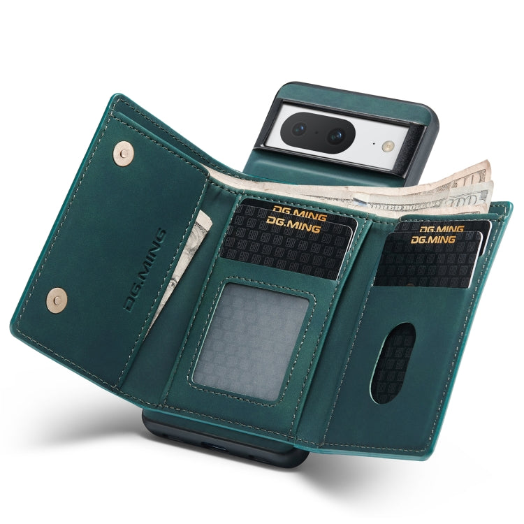 For Google Pixel 8 DG.MING M1 Series 3-Fold Multi Card Wallet + Magnetic Phone Case(Green) by DG.MING