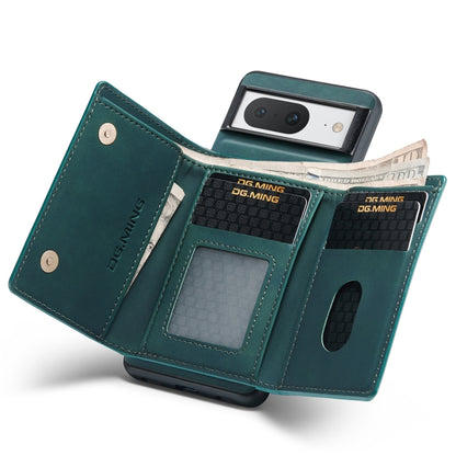 For Google Pixel 8 DG.MING M1 Series 3-Fold Multi Card Wallet + Magnetic Phone Case(Green) by DG.MING