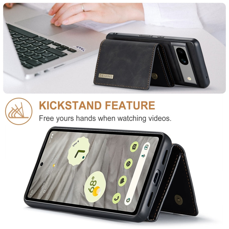 For Google Pixel 8A DG.MING M1 Series 3-Fold Multi Card Wallet + Magnetic Phone Case(Black) by DG.MING