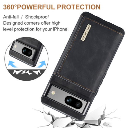 For Google Pixel 8A DG.MING M1 Series 3-Fold Multi Card Wallet + Magnetic Phone Case(Black) by DG.MING