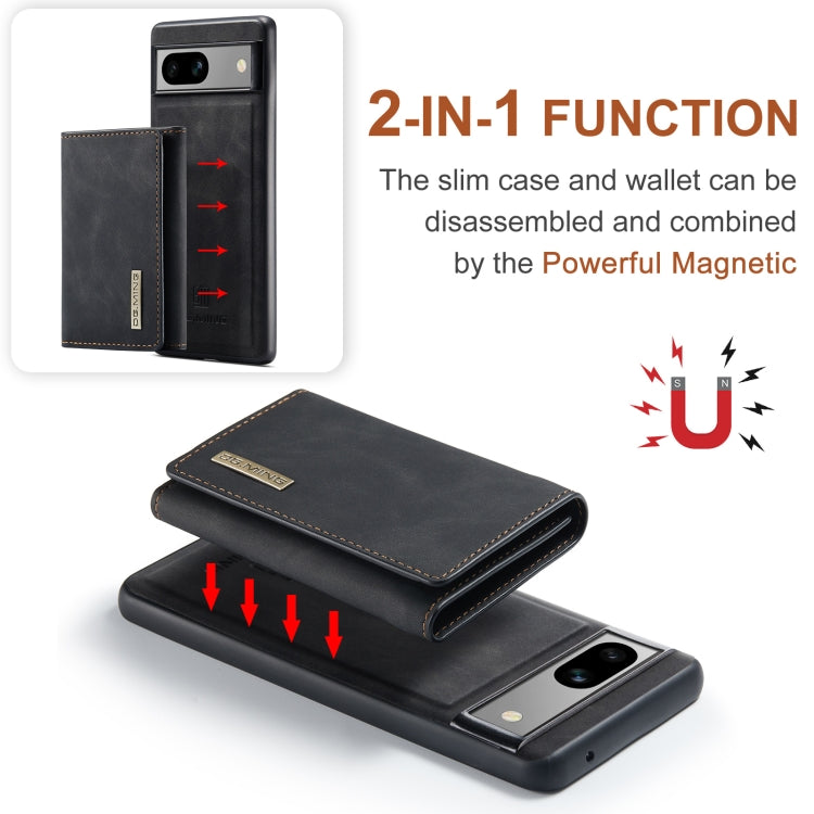 For Google Pixel 8A DG.MING M1 Series 3-Fold Multi Card Wallet + Magnetic Phone Case(Black) by DG.MING