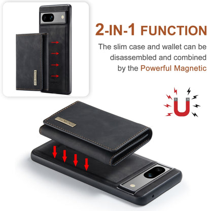 For Google Pixel 8A DG.MING M1 Series 3-Fold Multi Card Wallet + Magnetic Phone Case(Black) by DG.MING