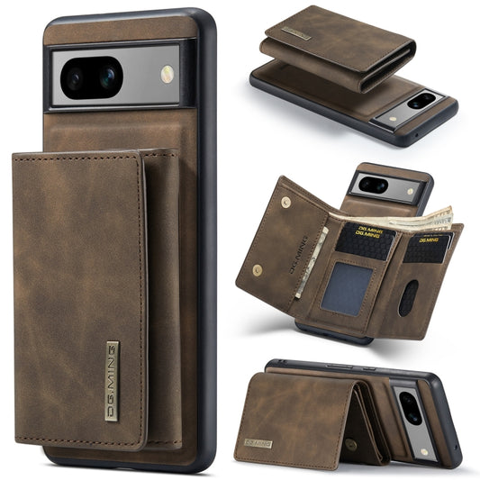 For Google Pixel 8A DG.MING M1 Series 3-Fold Multi Card Wallet + Magnetic Phone Case(Coffee) by DG.MING