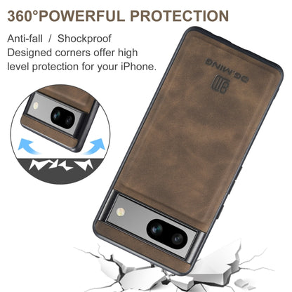 For Google Pixel 8A DG.MING M1 Series 3-Fold Multi Card Wallet + Magnetic Phone Case(Coffee) by DG.MING