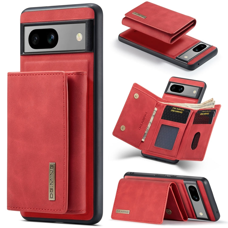 For Google Pixel 8A DG.MING M1 Series 3-Fold Multi Card Wallet + Magnetic Phone Case(Red) by DG.MING