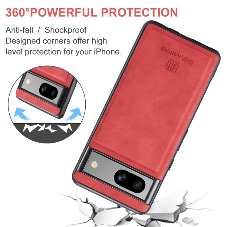 For Google Pixel 8A DG.MING M1 Series 3-Fold Multi Card Wallet + Magnetic Phone Case(Red) by DG.MING