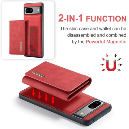 For Google Pixel 8A DG.MING M1 Series 3-Fold Multi Card Wallet + Magnetic Phone Case(Red) by DG.MING