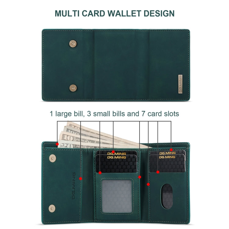 For Google Pixel 8A DG.MING M1 Series 3-Fold Multi Card Wallet + Magnetic Phone Case(Green) by DG.MING