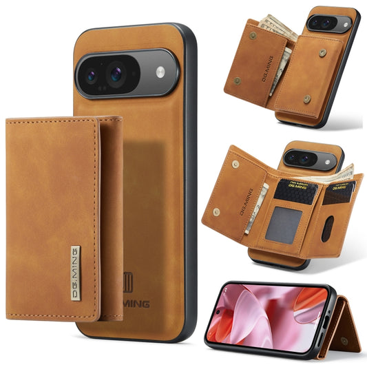 For Google Pixel 9 / 9 Pro DG.MING M1 Series 3-Fold Multi Card Wallet + Magnetic Phone Case(Brown) by DG.MING