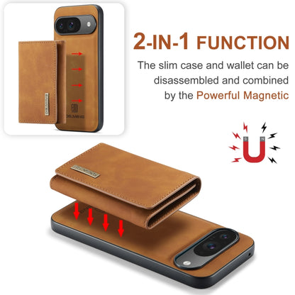 For Google Pixel 9 / 9 Pro DG.MING M1 Series 3-Fold Multi Card Wallet + Magnetic Phone Case(Brown) by DG.MING