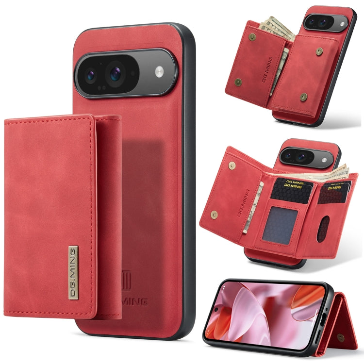 For Google Pixel 9 / 9 Pro DG.MING M1 Series 3-Fold Multi Card Wallet + Magnetic Phone Case(Red) by DG.MING