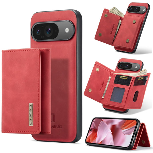 For Google Pixel 9 / 9 Pro DG.MING M1 Series 3-Fold Multi Card Wallet + Magnetic Phone Case(Red) by DG.MING