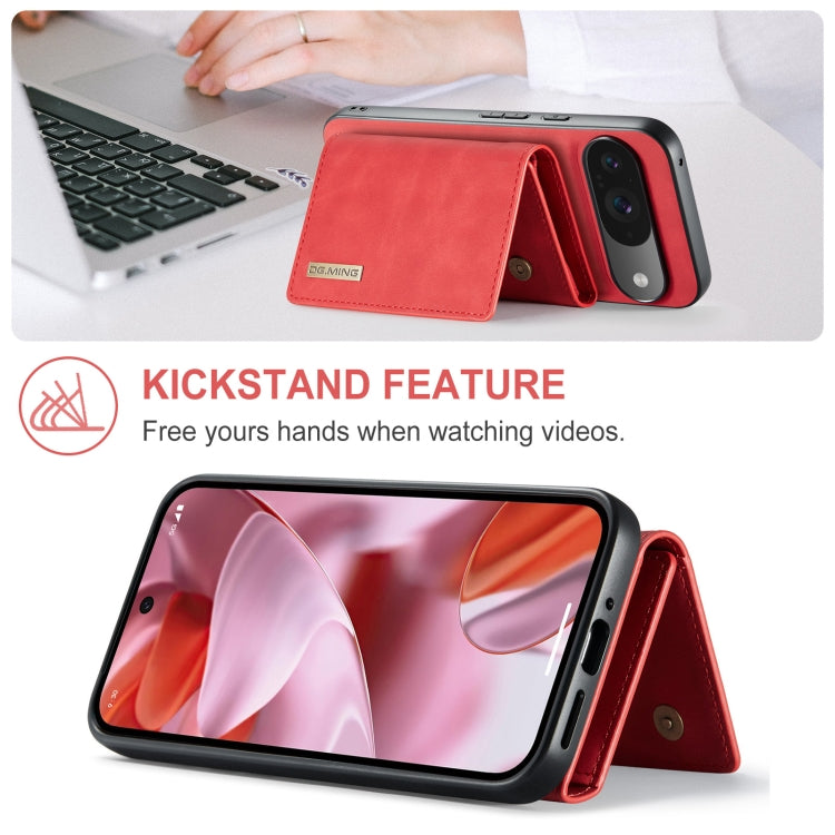 For Google Pixel 9 / 9 Pro DG.MING M1 Series 3-Fold Multi Card Wallet + Magnetic Phone Case(Red) by DG.MING