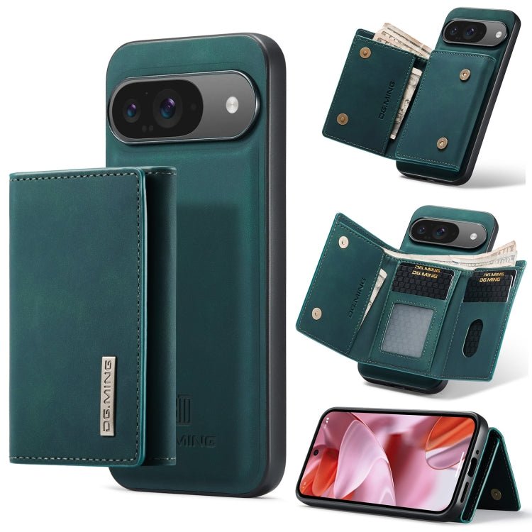 For Google Pixel 9 / 9 Pro DG.MING M1 Series 3-Fold Multi Card Wallet + Magnetic Phone Case(Green) by DG.MING