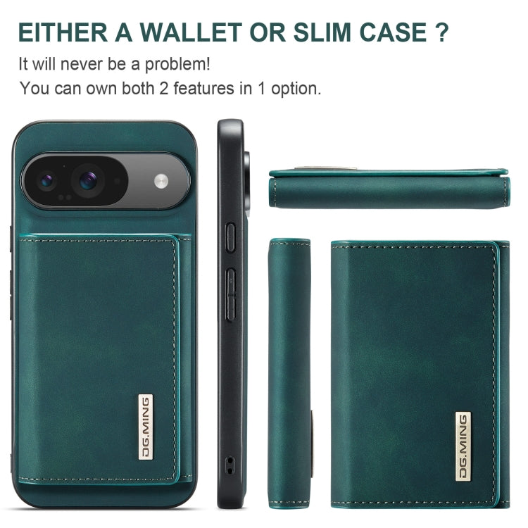 For Google Pixel 9 / 9 Pro DG.MING M1 Series 3-Fold Multi Card Wallet + Magnetic Phone Case(Green) by DG.MING