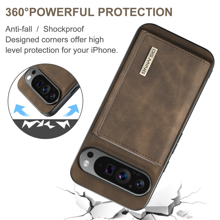 For Google Pixel 9 Pro XL DG.MING M1 Series 3-Fold Multi Card Wallet + Magnetic Phone Case(Coffee) by DG.MING