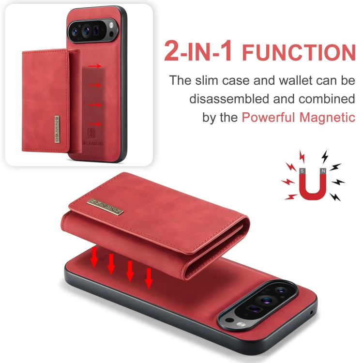 For Google Pixel 9 Pro XL DG.MING M1 Series 3-Fold Multi Card Wallet + Magnetic Phone Case(Red) by DG.MING