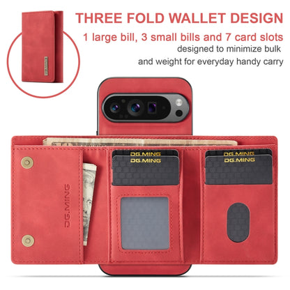 For Google Pixel 9 Pro XL DG.MING M1 Series 3-Fold Multi Card Wallet + Magnetic Phone Case(Red) by DG.MING