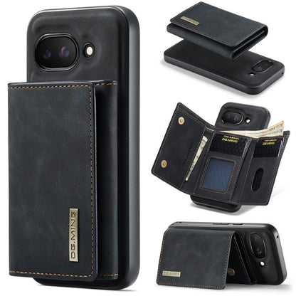 For Google Pixel 9a DG.MING M1 Series 3-Fold Multi Card Wallet + Magnetic Phone Case(Black) by DG.MING