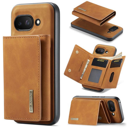 For Google Pixel 9a DG.MING M1 Series 3-Fold Multi Card Wallet + Magnetic Phone Case(Brown) by DG.MING