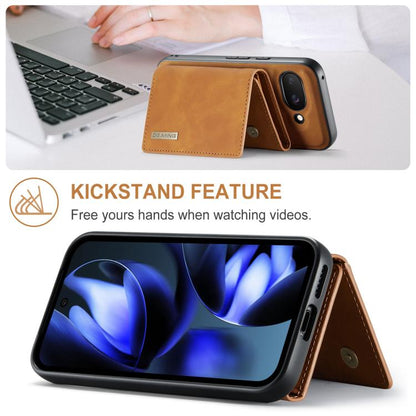 For Google Pixel 9a DG.MING M1 Series 3-Fold Multi Card Wallet + Magnetic Phone Case(Brown) by DG.MING