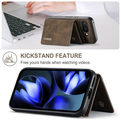 For Google Pixel 9a DG.MING M1 Series 3-Fold Multi Card Wallet + Magnetic Phone Case(Coffee) by DG.MING