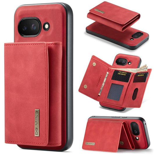 For Google Pixel 9a DG.MING M1 Series 3-Fold Multi Card Wallet + Magnetic Phone Case(Red) by DG.MING