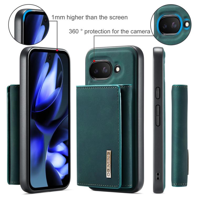 For Google Pixel 9a DG.MING M1 Series 3-Fold Multi Card Wallet + Magnetic Phone Case(Green) by DG.MING