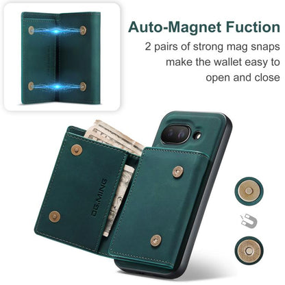 For Google Pixel 9a DG.MING M1 Series 3-Fold Multi Card Wallet + Magnetic Phone Case(Green) by DG.MING