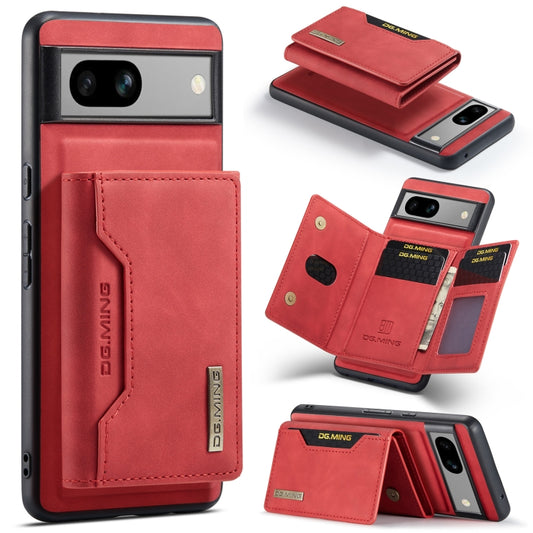 For Google Pixel 7A DG.MING M2 Series 3-Fold Multi Card Bag + Magnetic Phone Case(Red) by DG.MING