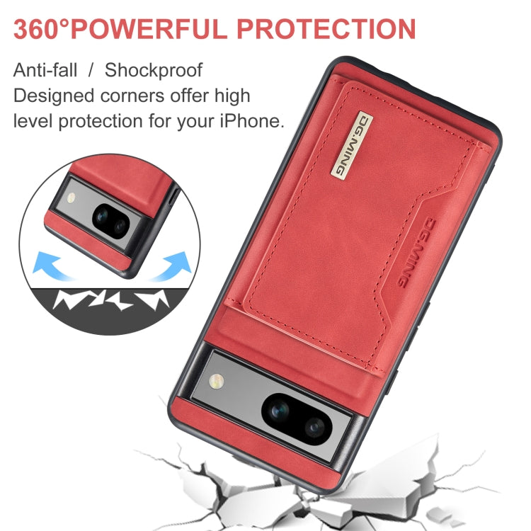 For Google Pixel 7A DG.MING M2 Series 3-Fold Multi Card Bag + Magnetic Phone Case(Red) by DG.MING