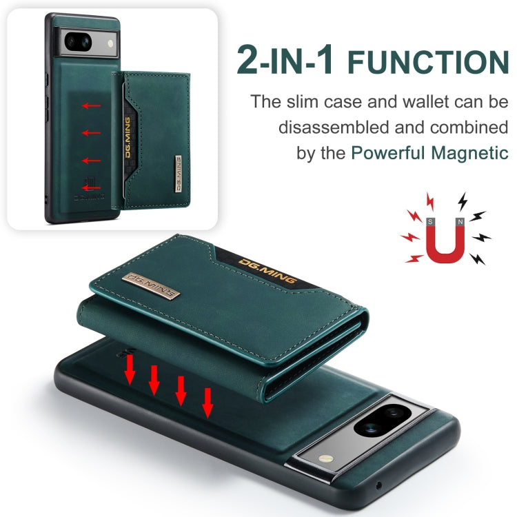For Google Pixel 7A DG.MING M2 Series 3-Fold Multi Card Bag + Magnetic Phone Case(Green) by DG.MING