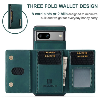 For Google Pixel 7A DG.MING M2 Series 3-Fold Multi Card Bag + Magnetic Phone Case(Green) by DG.MING