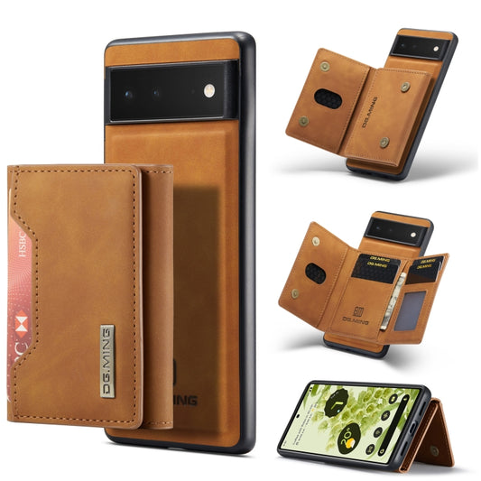 For Google Pixel 6 DG.MING M2 Series 3-Fold Multi Card Bag + Magnetic Phone Case(Brown) by DG.MING