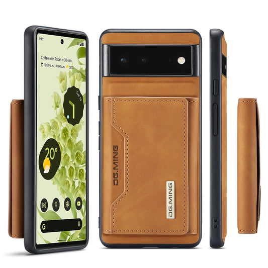 For Google Pixel 6 DG.MING M2 Series 3-Fold Multi Card Bag + Magnetic Phone Case(Brown) by DG.MING