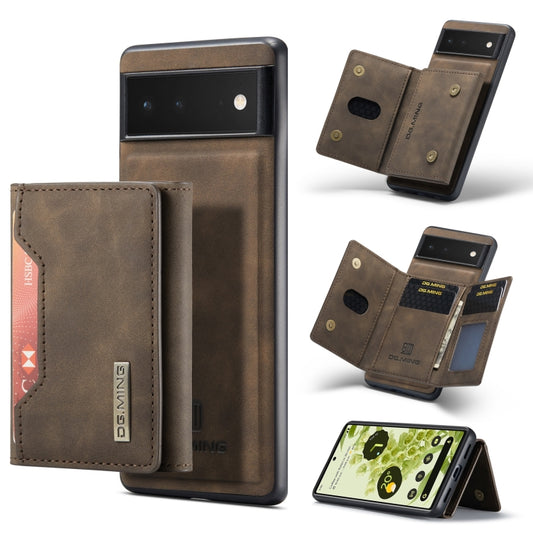 For Google Pixel 6 DG.MING M2 Series 3-Fold Multi Card Bag + Magnetic Phone Case(Coffee) by DG.MING