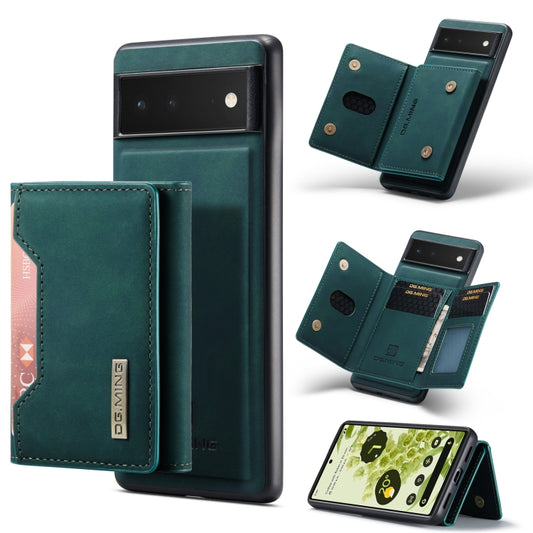 For Google Pixel 6 DG.MING M2 Series 3-Fold Multi Card Bag + Magnetic Phone Case(Green) by DG.MING