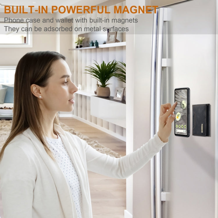 For Google Pixel 8A DG.MING M2 Series 3-Fold Multi Card Bag + Magnetic Phone Case(Black) by DG.MING