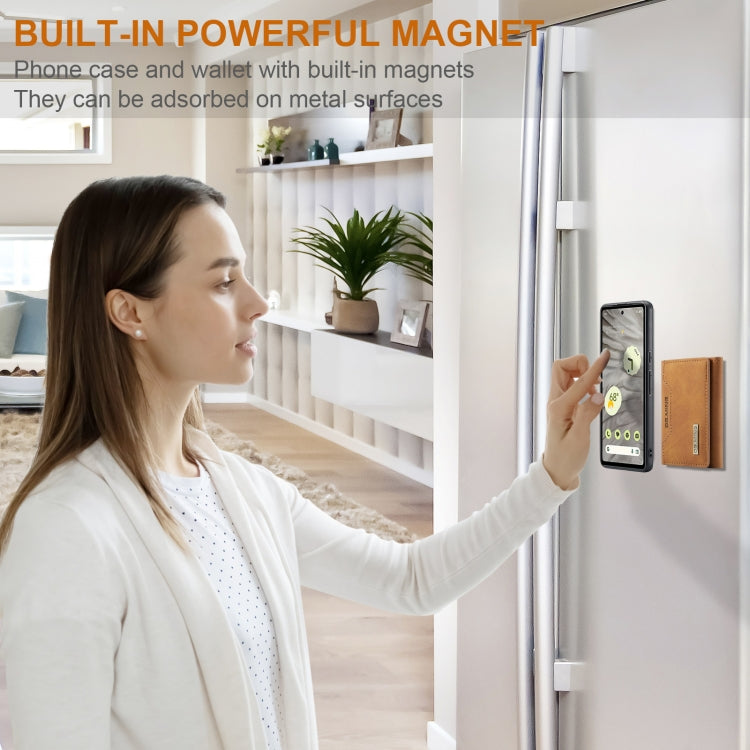 For Google Pixel 8A DG.MING M2 Series 3-Fold Multi Card Bag + Magnetic Phone Case(Brown) by DG.MING