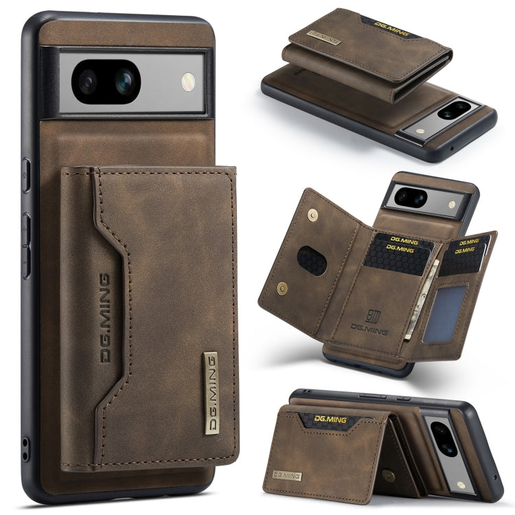 For Google Pixel 8A DG.MING M2 Series 3-Fold Multi Card Bag + Magnetic Phone Case(Coffee) by DG.MING