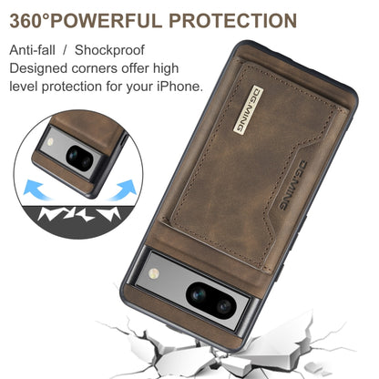 For Google Pixel 8A DG.MING M2 Series 3-Fold Multi Card Bag + Magnetic Phone Case(Coffee) by DG.MING